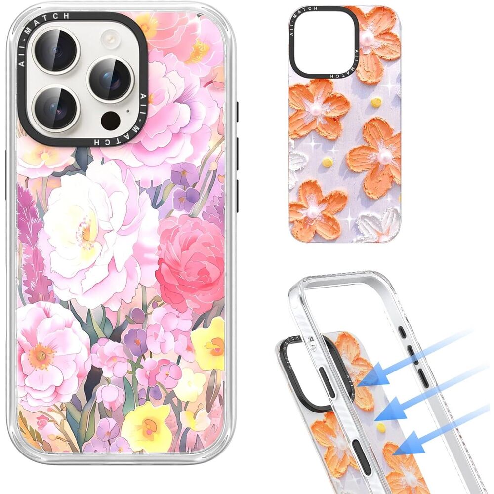 iPhone 16 Pro Max Case Blossom, Retro Oil Painting Floral Case, 20G-184PH024